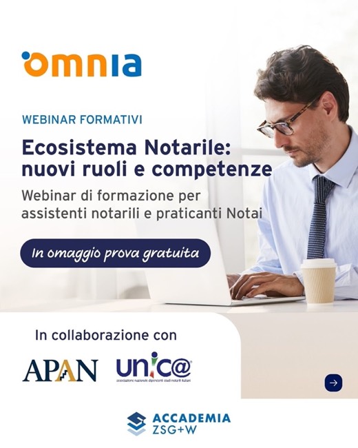 Post Instagram APAN: webinar formativi Omnia, Ecosistema notarile: nuovi ruoli e competenze